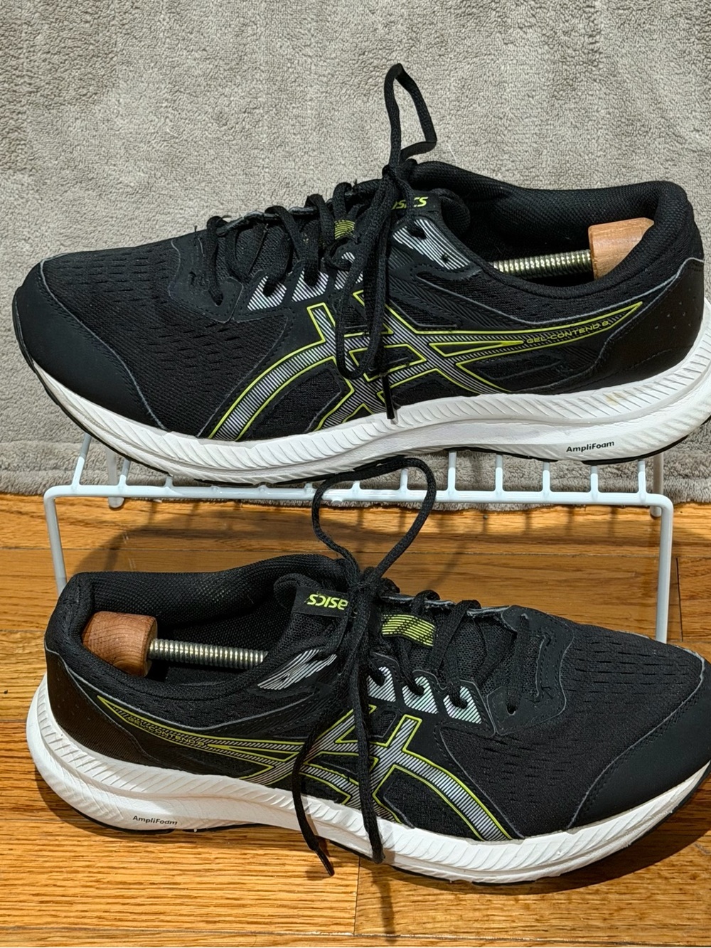 ASICS Gel Contend 8 Men’s Size 11.5 Black Neon Running Shoes Sneakers 1011B492
